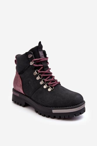 Black Big Star Lace-up Boots