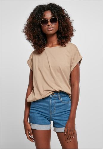 Women's papaya T-shirt with extended shoulder