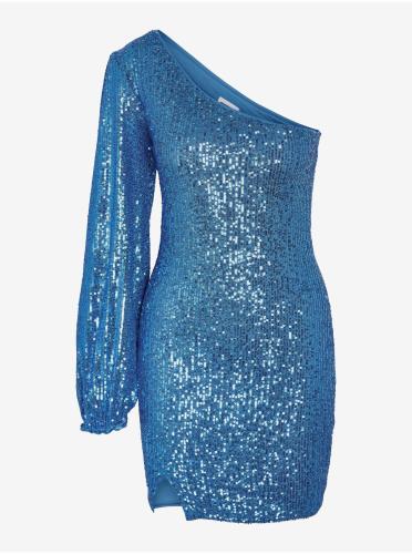 Blue women's sheath dress with sequins Noisy May Scarlett - Women