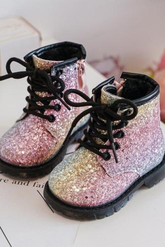 Children's glittering insulated boots with zipper Multicolor Saussa