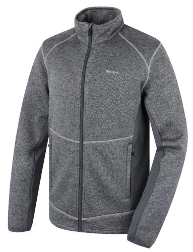 Men's fleece sweater with zipper HUSKY Alan M dark grey