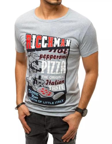 Γκρι ανδρικό T-shirt RX4373 με τύπωμα