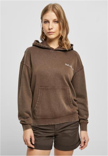 Women's small embroidery Terry Hoody brown