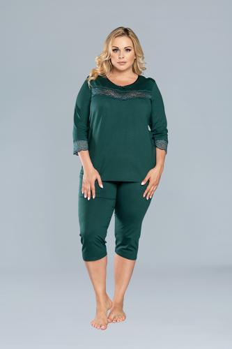 Women's pyjamas Izyda 3/4 sleeve, 3/4 legs - green