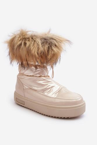 Women's Snow Boots with Fur Beige Big Star