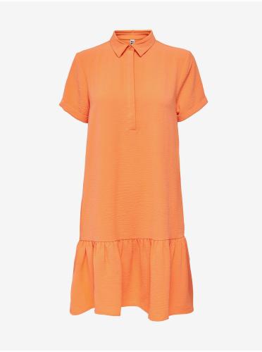 Πορτοκαλί Πουκάμισο Φόρεμα με Frill JDY Lion - Γυναικεία