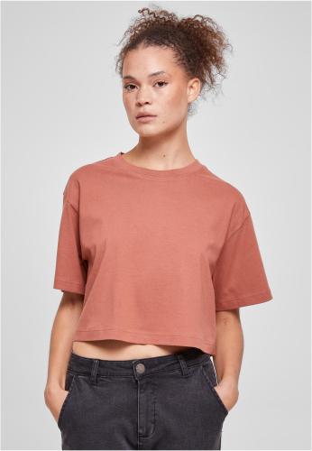 Women's short oversized terracotta T-shirt