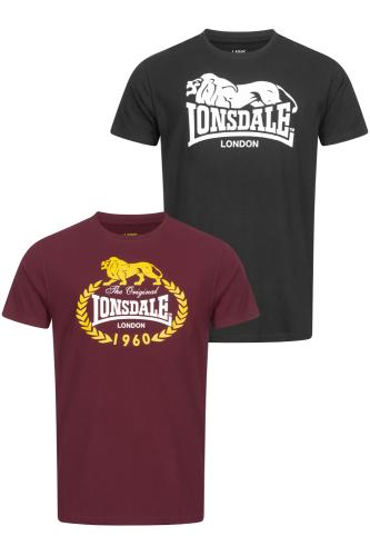 Ανδρικό t-shirt 2pack Lonsdale 117433-Black/Oxblood