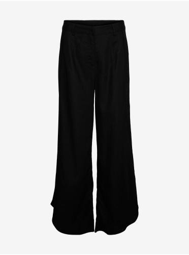 Μαύρο γυναικείο παντελόνι με λινό AWARE by VERO MODA Fia - Ladies