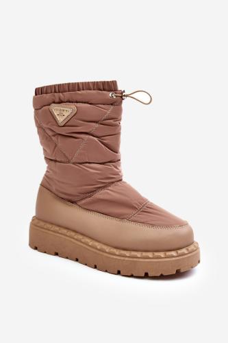 Women's snow boots with thick soles, dark beige Luretto