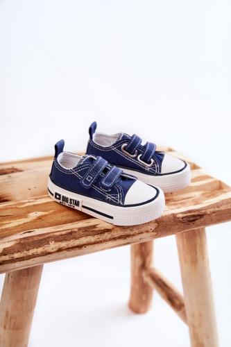 Παιδικά υφασμάτινα sneakers με Velcro BIG STAR KK374075 Navy blue