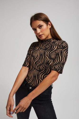 Turtleneck blouse with pattern