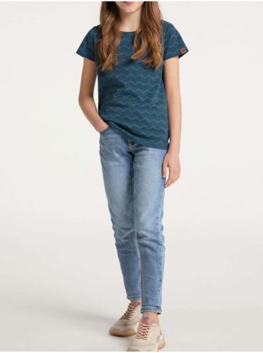 Σκούρο μπλε κορίτσια με σχέδια T-Shirt Ragwear Violka Chevron - Κορίτσια