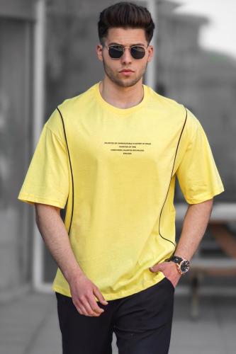 Madmext Oversized Men's Yellow T-Shirt 5234