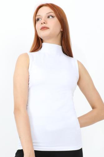 InStyle Zero Sleeve Turtleneck Basic Body - White