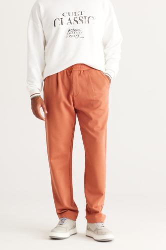 AC&Co / Altınyıldız Classics Men's Light Brown Oversized Loose Fit Patterned Trousers.