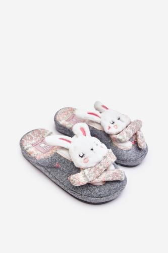 Children's Bunny slippers with thick soles grey Dasca