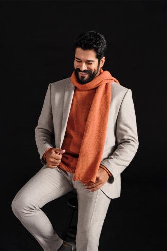 ALTINYILDIZ CLASSICS Men's Tile Standard Fit Normal Cut Half Turtleneck Raised Soft Textured Knitwear Sweater