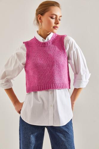 Bianco Lucci Women's Crop Sweater
