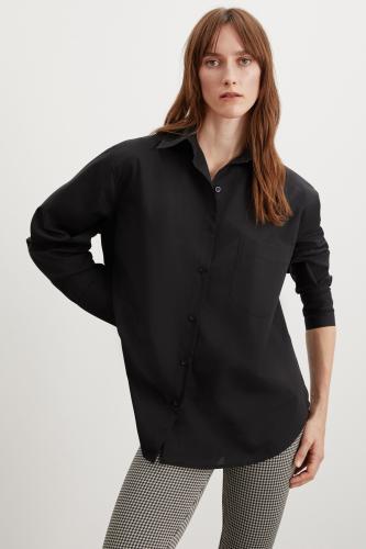 GRIMELANGE CELIA Oversize Black Single Shirt