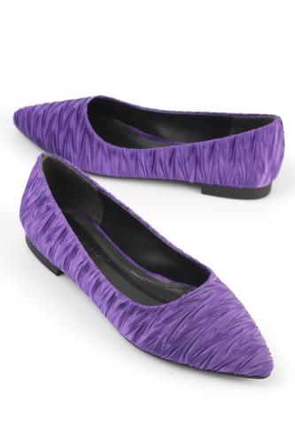 Capone Outfitters Women's Pointed Toe Pleated Ballet Flats