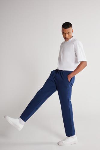 AC&Co / Altınyıldız Classics Unisex Indigo Standard Fit Regular Cut Pocketed Cotton Stretchy Sweatpants