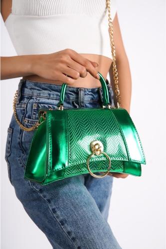 Capone Outfitters Handbag - Green - Plain