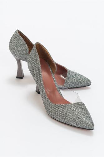 LuviShoes 653 Platinum Silvery Heels Women's Shoes