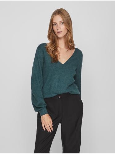 Σκούρο πράσινο γυναικείο πουλόβερ VILA Ril - Γυναικεία