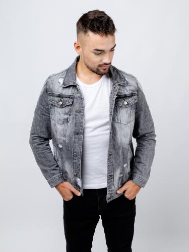 Men's Denim Jacket GLANO - light gray