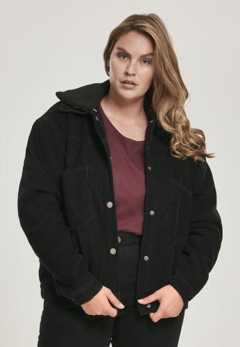 Ladies Oversized Κοτλέ Sherpa Jacket Μαύρο/μαύρο
