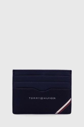 Δερμάτινη θήκη για κάρτες Tommy Hilfiger χρώμα: ναυτικό μπλε