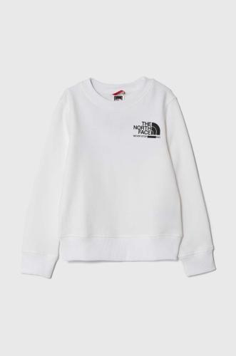 Παιδική βαμβακερή μπλούζα The North Face GRAPHIC CREW 2 χρώμα: άσπρο
