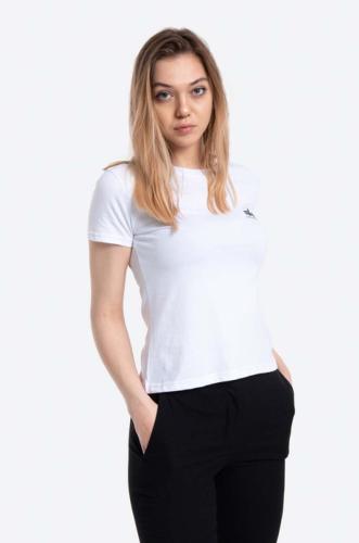 Βαμβακερό μπλουζάκι Alpha Industries Basic χρώμα: άσπρο