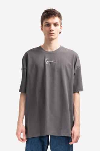 Βαμβακερό μπλουζάκι Karl Kani Small Signature Heavy Jersey χρώμα: γκρι