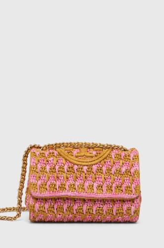 Τσάντα Tory Burch χρώμα: ροζ
