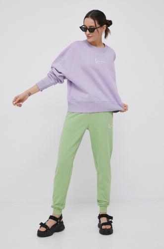 Παντελόνι Karl Kani γυναικεία, χρώμα: πράσινο