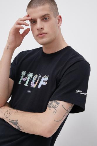Βαμβακερό μπλουζάκι HUF X Steven Harrington χρώμα: μαύρο