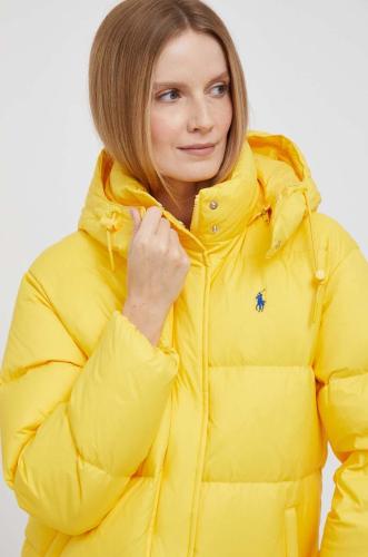 Μπουφάν με επένδυση από πούπουλα Polo Ralph Lauren χρώμα: κίτρινο