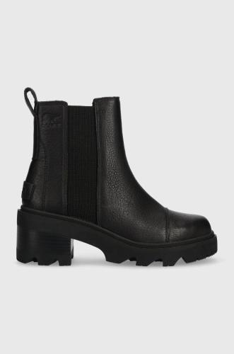 Δερμάτινες μπότες τσέλσι Sorel JOAN NOW CHELSEA γυναικείες, χρώμα: μαύρο, 2048451