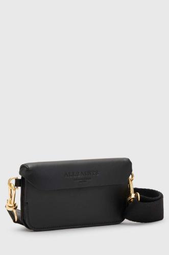 Δερμάτινη τσάντα AllSaints χρώμα: μαύρο