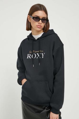 Μπλούζα Roxy χρώμα: μαύρο, με κουκούλα