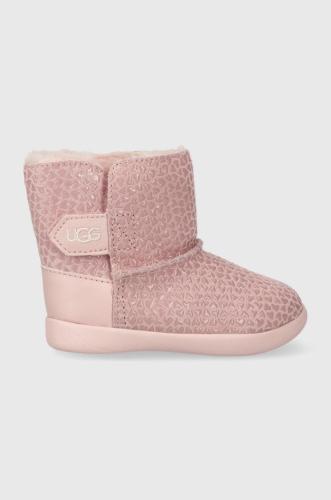 Παιδικές δερμάτινες μπότες χιονιού UGG T KEELANEL HEARTS χρώμα: ροζ