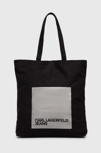 Βαμβακερή τσάντα Karl Lagerfeld Jeans χρώμα: μαύρο