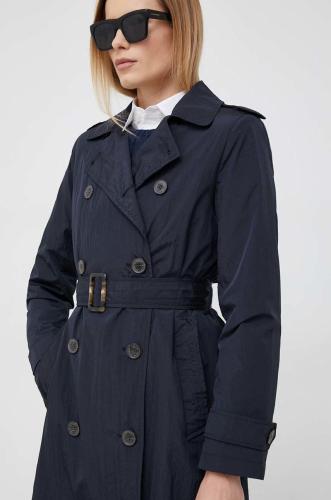 Παλτό Lauren Ralph Lauren χρώμα: ναυτικό μπλε