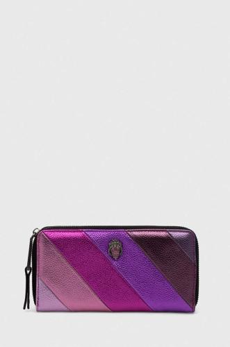Δερμάτινο πορτοφόλι Kurt Geiger London γυναικεία, χρώμα: ροζ