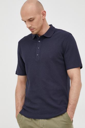 Βαμβακερό μπλουζάκι πόλο Sisley χρώμα: ναυτικό μπλε