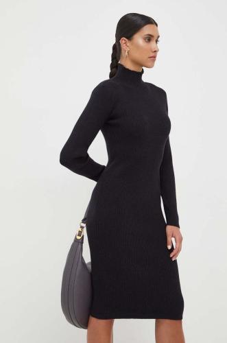 Φόρεμα από μείγμα μαλλιού Silvian Heach χρώμα: μαύρο
