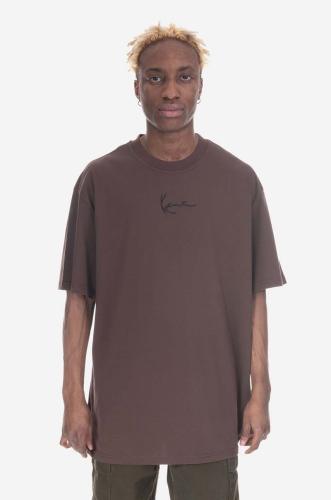 Βαμβακερό μπλουζάκι Karl Kani χρώμα: καφέ