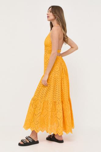 Βαμβακερό φόρεμα Patrizia Pepe χρώμα: πορτοκαλί